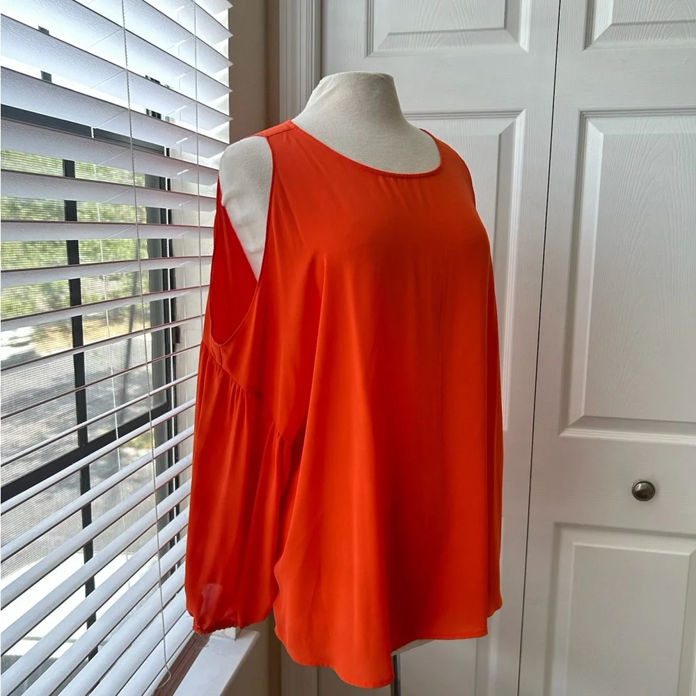 Eloquii Orange Cold Shoulder Blouse – Size 24 - Picture 4 of 6
